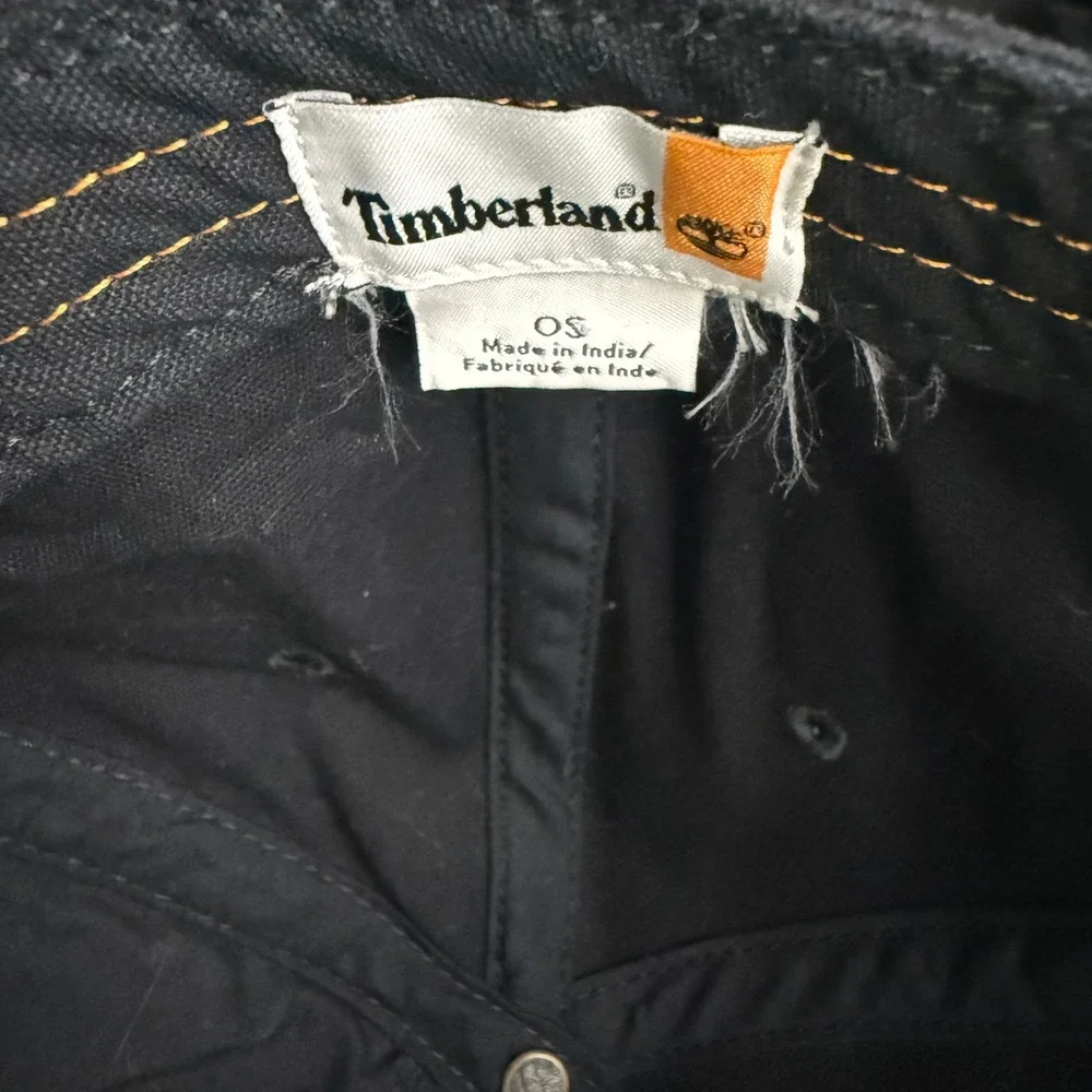 Timberland Black Tonal Embroidered Tree Logo Snapback Cap Hat Men's OSFA